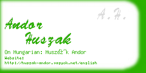 andor huszak business card